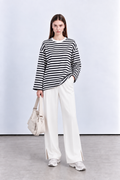 çizgili oversize sweatshirt tunik