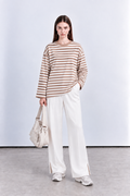 çizgili oversize sweatshirt tunik