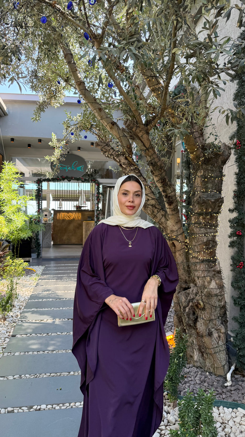 medine ipeği mürdüm elbise
