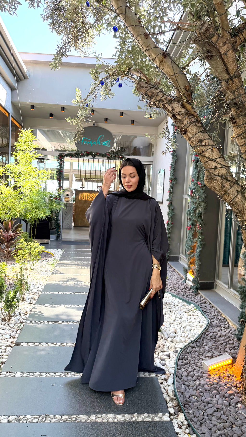 medine ipeği gri elbise