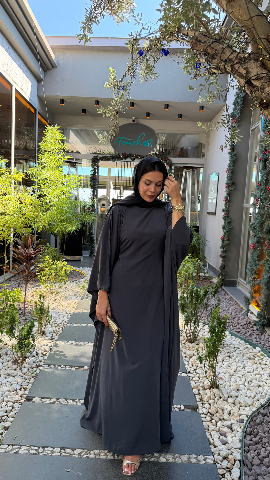 medine ipeği gri elbise