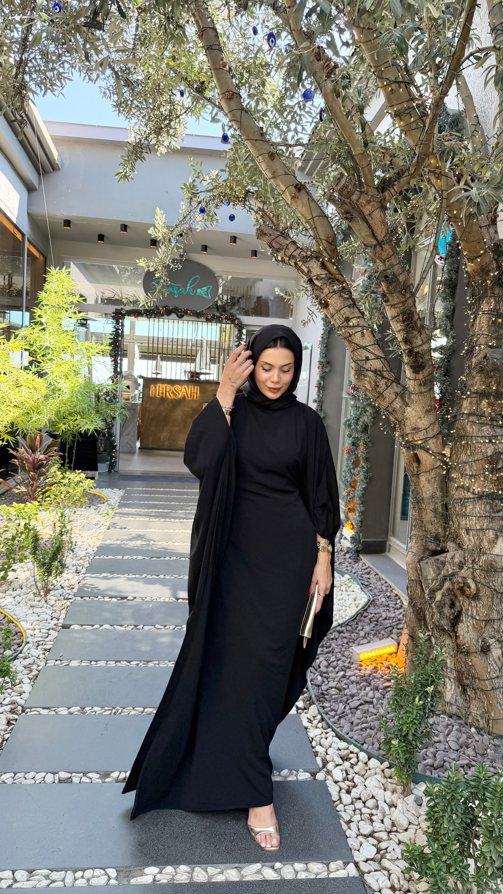 medine ipeği siyah elbise